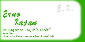 erno kajan business card